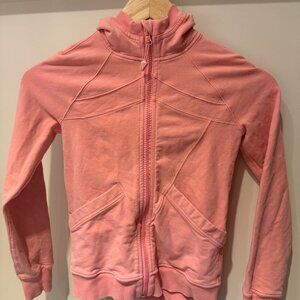 Lululemon Ivivva Hoodie | Girls 8 Scuba Sweatshirt Full Zip Pockets | Pink